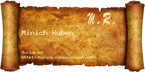 Minich Ruben névjegykártya